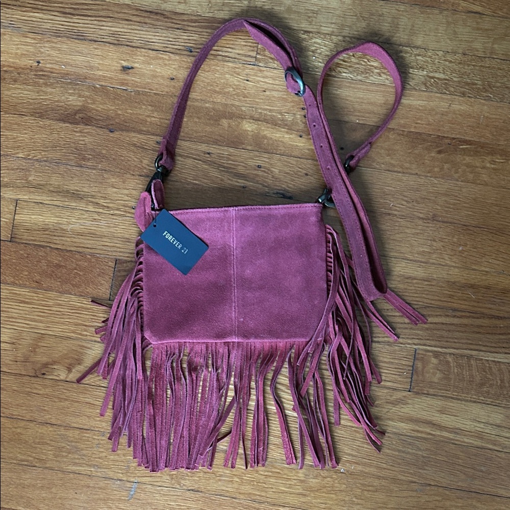 Forever 21 Mauve Fringe Crossbody Bag